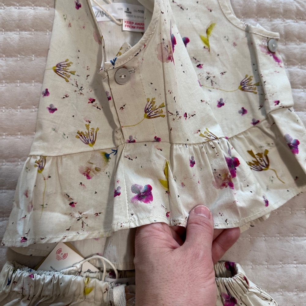 ZARA TIMELESZ FLORAL PRINT TODDLER MATCHING SET NWT SIZE 5T - Picture 10 of 10